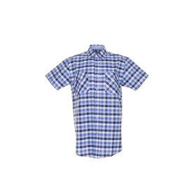 Planam Hemden Countryhemd 1/4 Arm PL0485 blau kariert 37/38