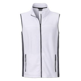 James & Nicholson Mens Workwear Fleece Vest JN856 6XL weiß/grau