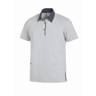 LEIBER Unisex Polo-Shirt 1/2 Arm LE08/2743 weiss/grau M