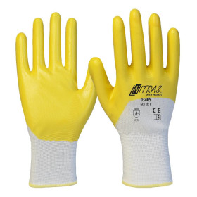 Nitras 03405 Nitril-Polyester-Handschuhe gelb 3/4...